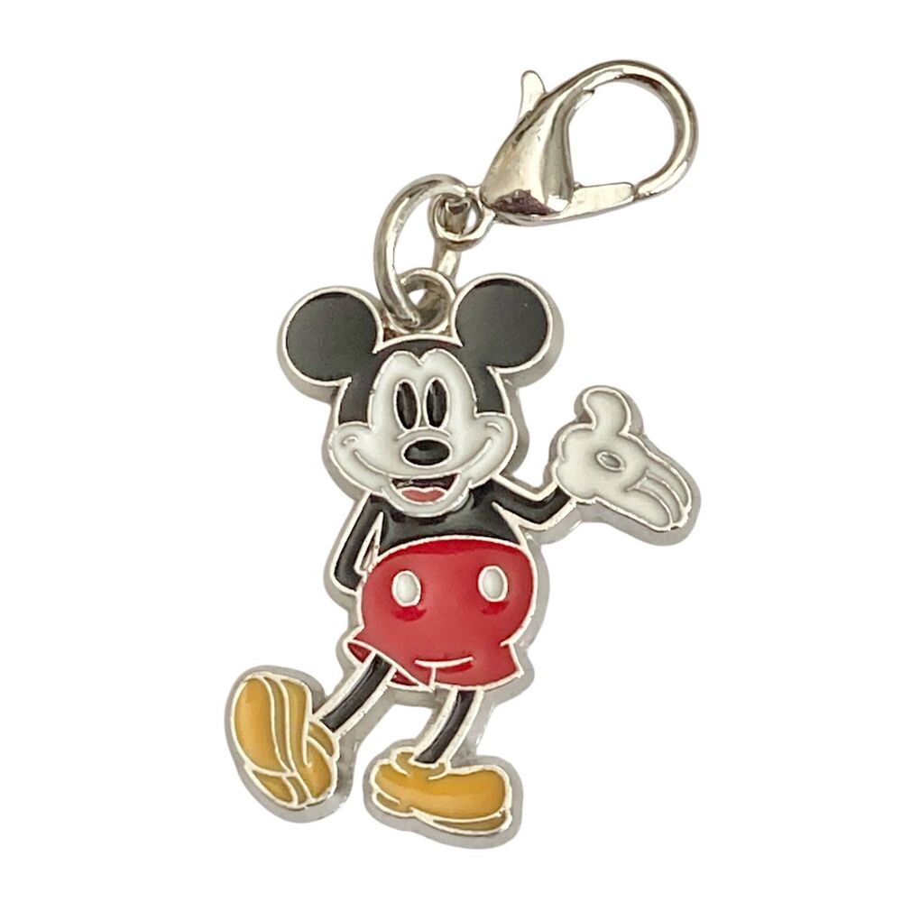 Vtg Disney Mickey Mouse Clip On Charm Zipper Pull Bag Purse Groovy Smiling Hip